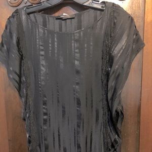 BCBGMaxAzria black embellished blouse